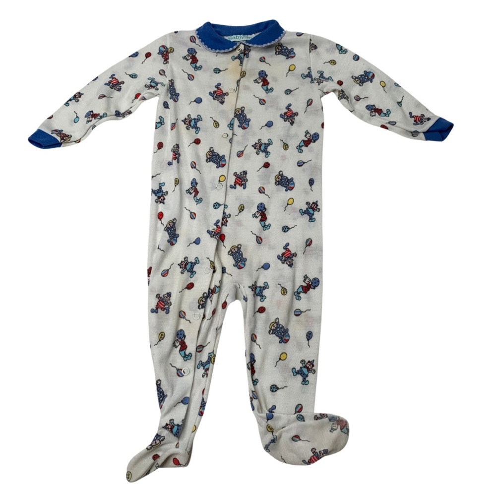 VTG 90s Y2K Babygro Circus Clown Baby Footie Size L